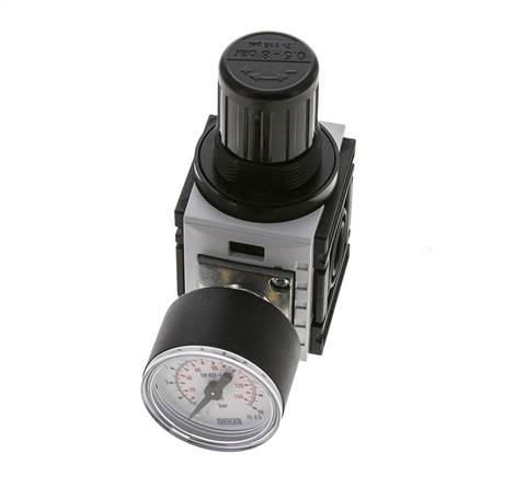 Druckregler für Sammelstückmontage G1/4'' 1000l/min 0.5-8.0bar/7-116psi PA 40 mm Manometer Futura 0