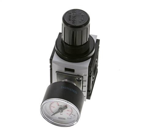 Druckregler für Verteilerblock G1/4'' 1000l/min 0,5-10,0bar/7-145psi 40 mm Manometer Futura 0