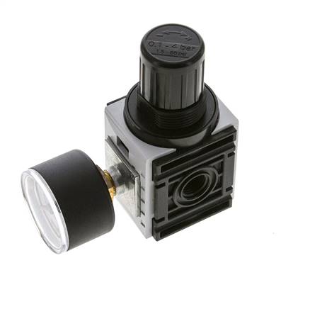 Druckregler für Sammelstückmontage G1/4'' 1000l/min 0.2-4.0bar/3-58psi PA 40 mm Manometer Futura 0
