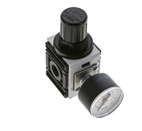 Druckregler für Verteilerblock G1/4'' 1000l/min 0,5-10,0bar/7-145psi 40 mm Manometer Futura 0