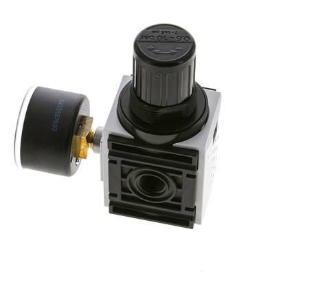 Druckregler für Verteilerblock G1/4'' 1000l/min 0,5-10,0bar/7-145psi 40 mm Manometer Futura 0