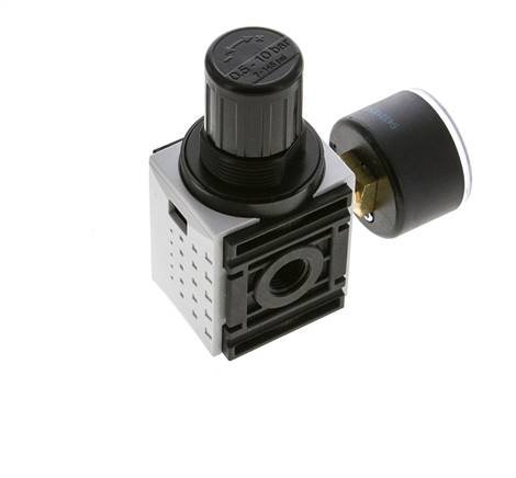 Druckregler für Verteilerblock G1/4'' 1000l/min 0,5-10,0bar/7-145psi 40 mm Manometer Futura 0