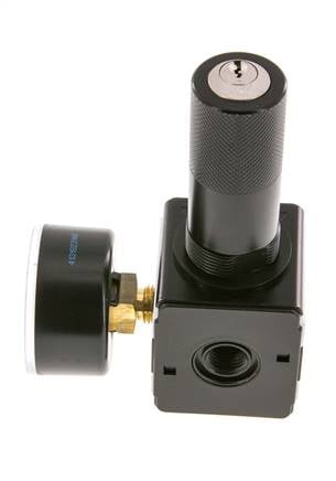 Präzisionsdruckregler G1/4'' 2100l/min 0.1-3.0bar/1-44psi Zink-Druckguss-Zylinderschloss Multifix 1