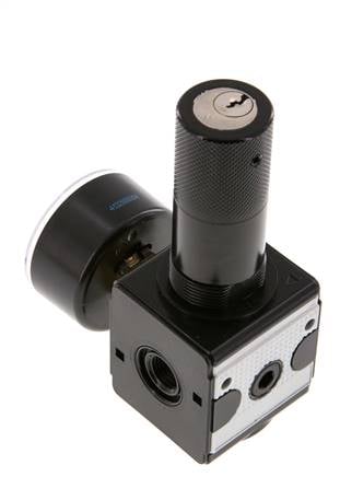 Präzisionsdruckregler G1/4'' 2100l/min 0.2-6.0bar/3-87psi Zink-Druckguss-Zylinderschloss Multifix 1