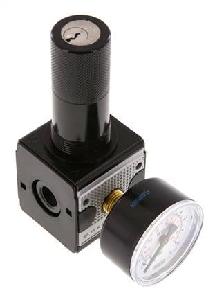 Präzisionsdruckregler G1/4'' 2100l/min 0.2-6.0bar/3-87psi Zink-Druckguss-Zylinderschloss Multifix 1