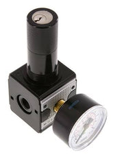 Präzisionsdruckregler G1/4'' 2100l/min 0.2-6.0bar/3-87psi Zink-Druckguss-Zylinderschloss Multifix 1