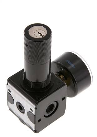 Präzisionsdruckregler G1/4'' 2100l/min 0.2-6.0bar/3-87psi Zink-Druckguss-Zylinderschloss Multifix 1