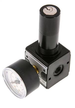 Präzisionsdruckregler G1/4'' 2100l/min 0.5-10.0bar/7-145psi Zink-Druckguss-Zylinderschloss Multifix 1