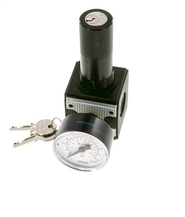 Druckregler G3/8'' 2100l/min 0,2-6,0bar/3-87psi Zylinderschloss Multifix 1