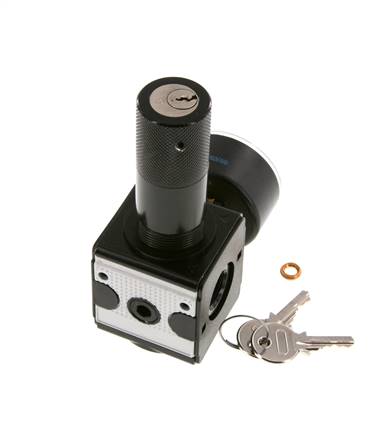 Druckregler G3/8'' 2100l/min 0,1-3,0bar/1-44psi Zylinderschloss Multifix 1