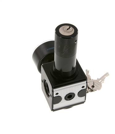 Druckregler G3/8'' 2100l/min 0,1-3,0bar/1-44psi Zylinderschloss Multifix 1