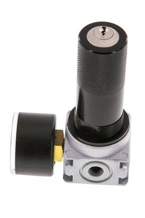 Druckregler G1/8'' 1450l/min 0,1-3,0bar/1-44psi 40 mm Manometer Zylinderschloss Multifix 0