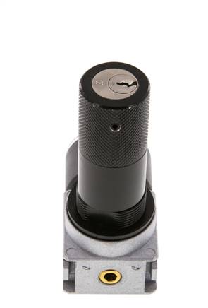 Druckregler G1/8'' 1450l/min 0,5-10,0bar/7-145psi 40 mm Manometer Zylinderschloss Multifix 0