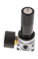 Druckregler G1/4'' 1450l/min 0.5-10.0bar/7-145psi Zinkdruckguss 40 mm Manometer Zylinderschloss Multifix 0