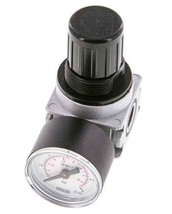 Druckregler G1/4'' 1450l/min 0.1-3.0bar/1-44psi Zinkdruckguss 40 mm Manometer Multifix 0