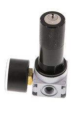Druckregler G1/4'' 1450l/min 0.1-3.0bar/1-44psi Zinkdruckguss 40 mm Manometer Zylinderschloss Multifix 0