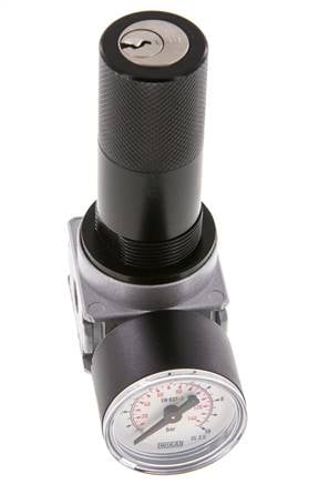 Druckregler G1/8'' 1450l/min 0,2-6,0bar/3-87psi 40 mm Manometer Zylinderschloss Multifix 0