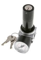 Druckregler für Sammelstückmontage G1/4'' 1450l/min 0.1-3.0bar/1-44psi Zink-Druckguss 40 mm Manometer Zylinderschloss Multifix 0