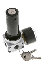 Druckregler für Sammelstückmontage G1/4'' 1450l/min 0.1-3.0bar/1-44psi Zink-Druckguss 40 mm Manometer Zylinderschloss Multifix 0