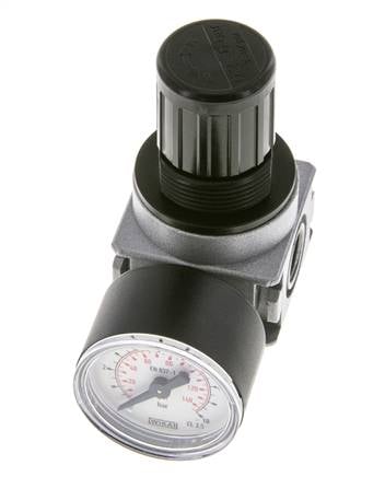Druckregler für Sammelstückmontage G1/4'' 1450l/min 0.2-6.0bar/3-87psi Zinkdruckguss 40 mm Manometer Multifix 0