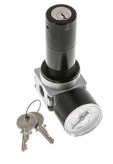 Druckregler für Sammelstückmontage G1/4'' 1450l/min 0.1-3.0bar/1-44psi Zink-Druckguss 40 mm Manometer Zylinderschloss Multifix 0