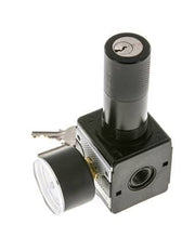 Druckregler für Sammelstückmontage G1/4'' 2250l/min 0.2-6.0bar/3-87psi Zinkdruckguss 40 mm Manometer Zylinderschloss Multifix 1