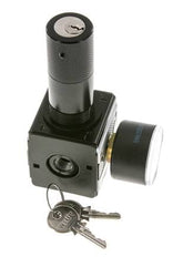 Druckregler für Sammelstückmontage G1/4'' 2250l/min 0.5-10.0bar/7-145psi Zinkdruckguss 40 mm Manometer Zylinderschloss Multifix 1