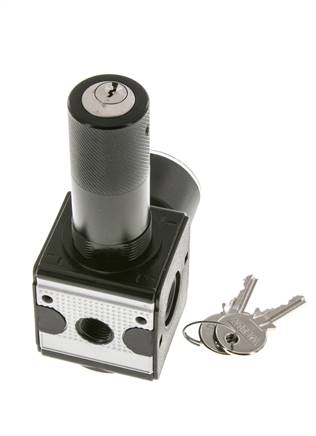 Druckregler für Sammelstückmontage G1/4'' 2250l/min 0.2-6.0bar/3-87psi Zinkdruckguss 40 mm Manometer Zylinderschloss Multifix 1