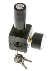 Druckregler für Sammelstückmontage G1/4'' 2250l/min 0.2-6.0bar/3-87psi Zinkdruckguss 40 mm Manometer Zylinderschloss Multifix 1