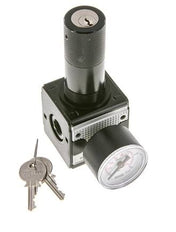 Druckregler für Sammelstückmontage G1/4'' 2250l/min 0.5-16.0bar/7-232psi Zink-Druckguss 40 mm Manometer Zylinderschloss Multifix 1