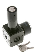 Druckregler für Sammelstückmontage G1/4'' 2250l/min 0.5-10.0bar/7-145psi Zinkdruckguss 40 mm Manometer Zylinderschloss Multifix 1