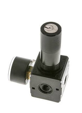 Druckregler für Sammelstückmontage G1/4'' 2250l/min 0.2-6.0bar/3-87psi Zinkdruckguss 40 mm Manometer Zylinderschloss Multifix 1