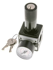 Druckregler für Sammelstückmontage G1/4'' 2250l/min 0.5-16.0bar/7-232psi Zink-Druckguss 40 mm Manometer Zylinderschloss Multifix 1