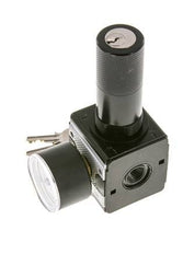 Druckregler für Sammelstückmontage G1/4'' 2250l/min 0.1-3.0bar/1-44psi Zinkdruckguss 40 mm Manometer Zylinderschloss Multifix 1