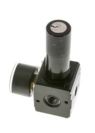 Druckregler für Sammelstückmontage G1/4'' 2250l/min 0.1-3.0bar/1-44psi Zinkdruckguss 40 mm Manometer Zylinderschloss Multifix 1