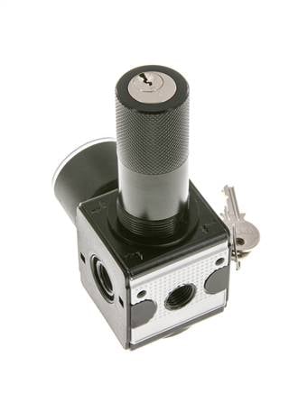 Druckregler für Sammelstückmontage G1/4'' 2250l/min 0.5-16.0bar/7-232psi Zink-Druckguss 40 mm Manometer Zylinderschloss Multifix 1