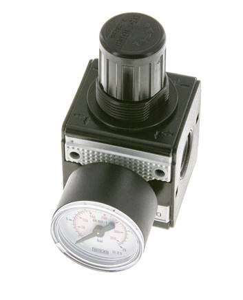 Druckregler für Sammelstückmontage G1/4'' 2250l/min 0.5-16.0bar/7-232psi Zink-Druckguss 40 mm Manometer Multifix 1