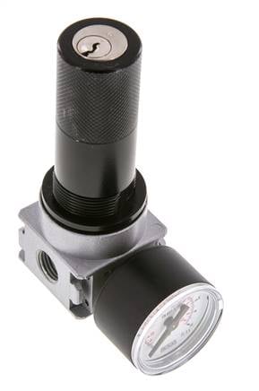 Druckregler G1/4'' 600l/min 0,2-6,0bar/3-87psi 40 mm Manometer Zylinderschloss Multifix 0