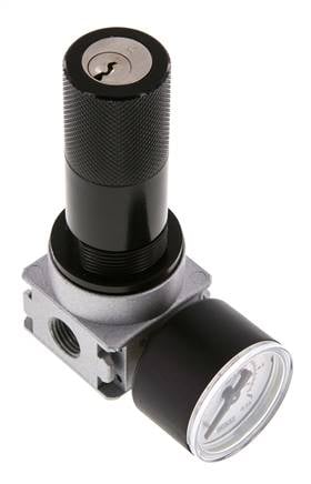 Druckregler G1/4'' 600l/min 0,1-3,0bar/1-44psi 40 mm Manometer Zylinderschloss Multifix 0