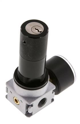 Druckregler G1/4'' 600l/min 0,1-3,0bar/1-44psi 40 mm Manometer Zylinderschloss Multifix 0