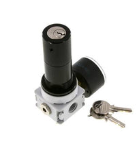 Druckregler G1/4'' 700l/min 0,1-3,0bar/1-44psi 40 mm Manometer Zylinderschloss Multifix 0