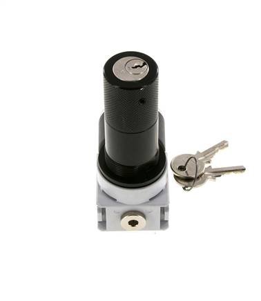 Druckregler G1/4'' 700l/min 0,1-3,0bar/1-44psi 40 mm Manometer Zylinderschloss Multifix 0
