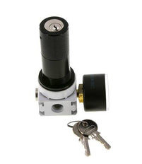 Druckregler G1/4'' 700l/min 0,1-3,0bar/1-44psi 40 mm Manometer Zylinderschloss Multifix 0