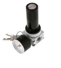 Druckregler G1/4'' 700l/min 0,2-6,0bar/3-87psi 40 mm Manometer Zylinderschloss Multifix 0