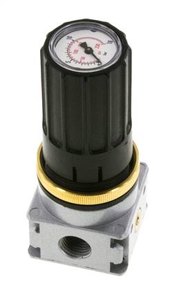 Druckregler G1/4'' 1450l/min 0.5-10.0bar/7-145psi Zinkdruckgussknopf mit Manometer Multifix 0