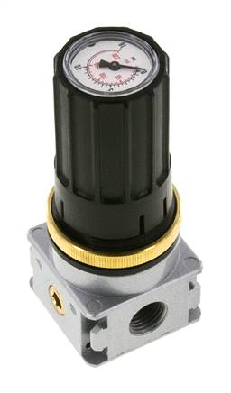 Druckregler G1/4'' 1450l/min 0.5-10.0bar/7-145psi Zinkdruckgussknopf mit Manometer Multifix 0