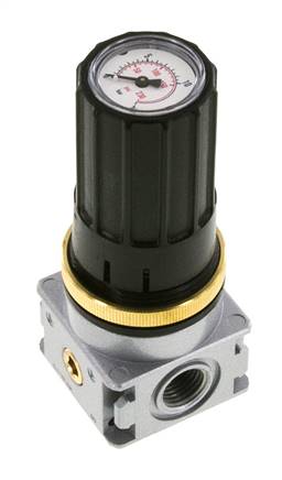 Druckregler G1/4'' 1450l/min 0.5-10.0bar/7-145psi Zinkdruckgussknopf mit Manometer Multifix 0