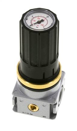 Druckregler G1/4'' 1450l/min 0.5-10.0bar/7-145psi Zinkdruckgussknopf mit Manometer Multifix 0
