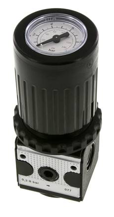 Druckregler G1/4'' 2100l/min 0.2-6.0bar/3-87psi Zinkdruckgussknopf mit Manometer Multifix 1