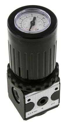 Druckregler G1/4'' 2100l/min 0.2-6.0bar/3-87psi Zinkdruckgussknopf mit Manometer Multifix 1